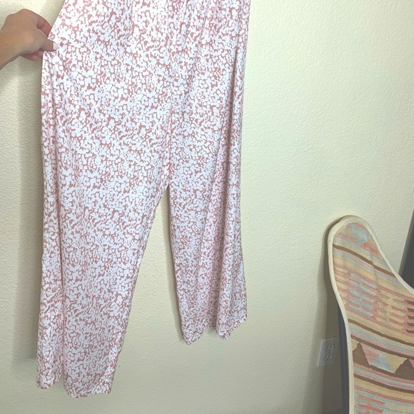 Off Shoulder Floral Print Romper Jumpsuit in Dusty Pink - Picture 4 of 9